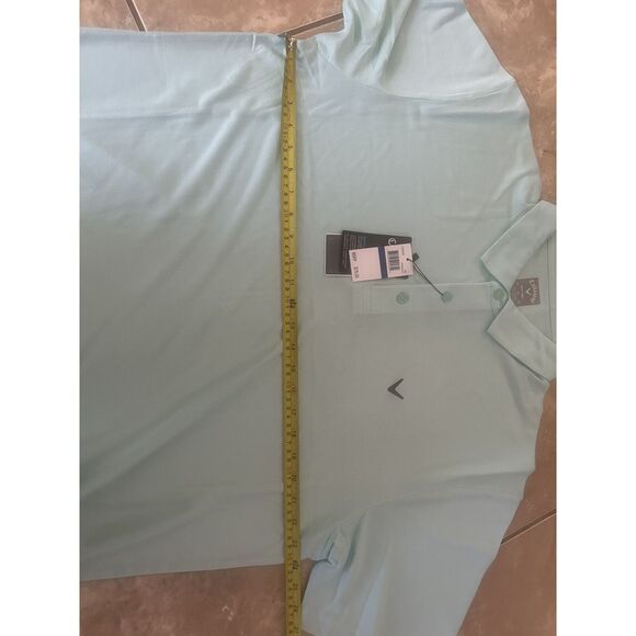 NWT Callaway XL Solid UPF Moisture Wicking Golf Shirt Aruba Blue - Picture 8 of 8